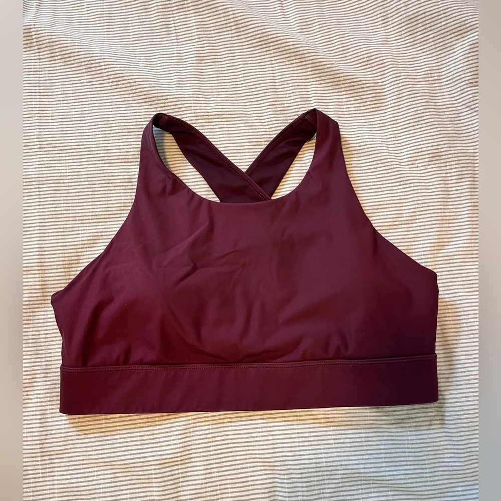 Fabletics No-Bounce Women's Burgundy Sports Bra XL